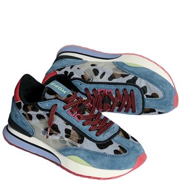 HOFF WOMENS LACE TRAINER - BLUE ANIMAL PRINT